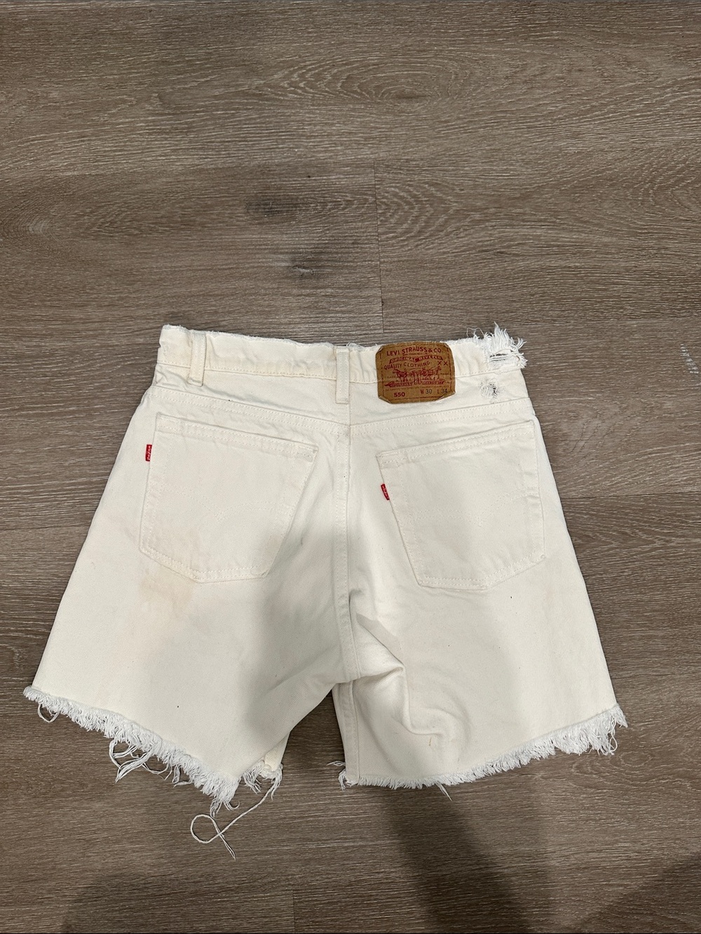 Levi's White Denim Cutoff Shorts